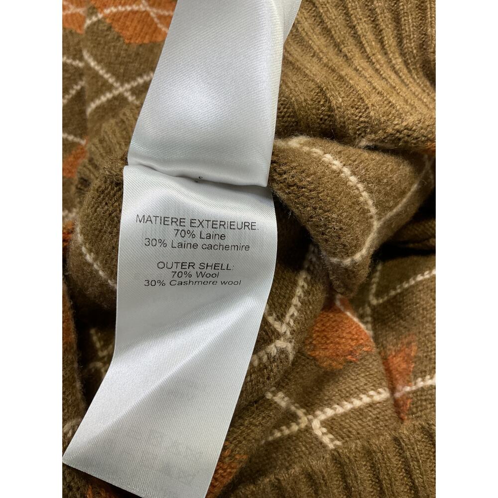 Chloe Argyle Cedar Green Turtleneck Sweater Size XS - Picture 5 of 5